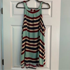 Lane Bryant 18 striped halter tank with high-low hem